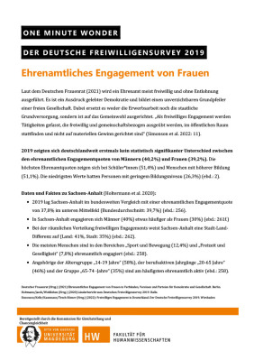 OMW Ehrenamtliches Engagement von Frauen