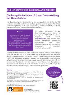 OMW Die EU und Gleichstellung der Geschlechter